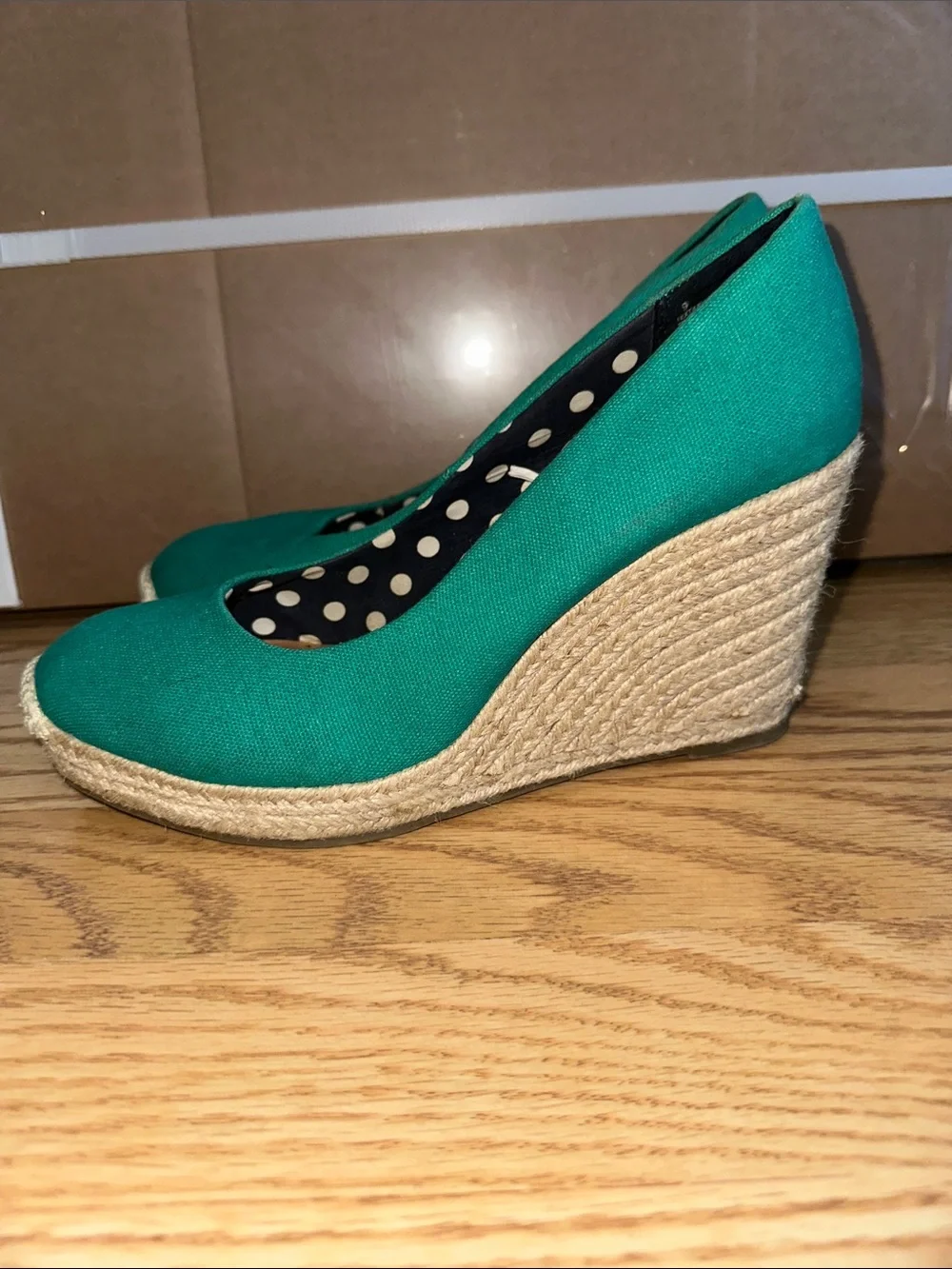 Merona Teal Canvas Espadrille Wedges